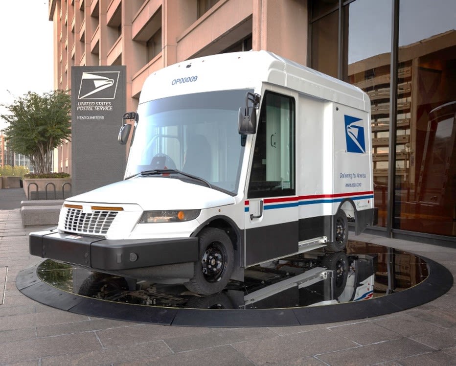 A USPS electric NGDV at USPS headquarters